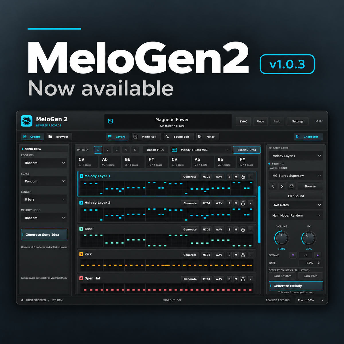 MeloGen 2 VST — Rewired Records main product image