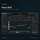 MeloGen 2 Piano Roll with editable melody notes and velocities