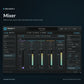 MeloGen 2 Mixer with individual layer levels, FX sends and stereo master meters