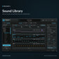 MeloGen 2 Sound Library browser for selecting sounds and loading WAV or SF2 files